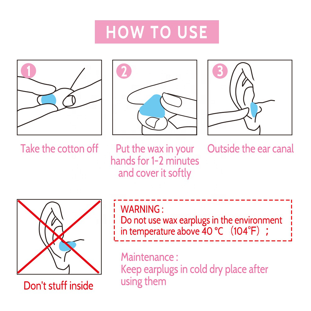 usage of Wax Cotton Earplugs usage of Wax Cotton Earplugs